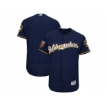 Men Milwaukee Brewers Customized Majestic Navy 2018 Spring Training Flex Base Team Jersey