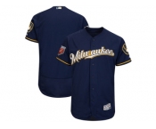 Men Milwaukee Brewers Customized Majestic Navy 2018 Spring Training Flex Base Team Jersey