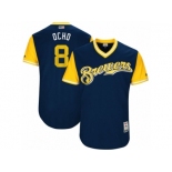 Men's 2017 Little League World Series Brewers Ryan Braun #8 Ocho Navy Jersey