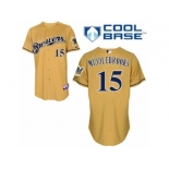 Men's Majestic Milwaukee Brewers #15 Will Middlebrooks Authentic Gold 2013 Alternate Cool Base MLB Jersey