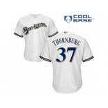 Men's Majestic Milwaukee Brewers #37 Tyler Thornburg Replica White Home Cool Base MLB Jersey