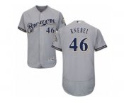 Men's Majestic Milwaukee Brewers #46 Corey Knebel Grey Flexbase Authentic Collection MLB Jersey