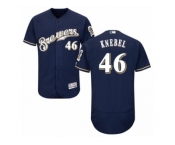 Men's Majestic Milwaukee Brewers #46 Corey Knebel Navy Blue Flexbase Authentic Collection MLB Jers