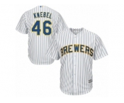 Men's Majestic Milwaukee Brewers #46 Corey Knebel Replica White Alternate Cool Base MLB Jersey