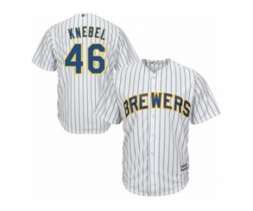 Men's Majestic Milwaukee Brewers #46 Corey Knebel Replica White Alternate Cool Base MLB Jersey