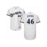 Men's Majestic Milwaukee Brewers #46 Corey Knebel White Flexbase Authentic Collection MLB Jersey