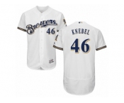 Men's Majestic Milwaukee Brewers #46 Corey Knebel White Flexbase Authentic Collection MLB Jersey