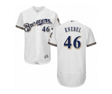 Men's Majestic Milwaukee Brewers #46 Corey Knebel White Flexbase Authentic Collection MLB Jersey