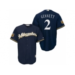 Men's Milwaukee Brewers #2 Scooter Gennett 2017 Spring Training Cool Base Stitched MLB Jersey