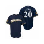 Men's Milwaukee Brewers #20 Jonathan Lucroy 2017 Spring Training Cool Base Stitched MLB Jersey