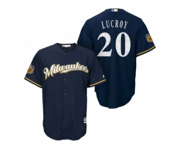 Men's Milwaukee Brewers #20 Jonathan Lucroy 2017 Spring Training Cool Base Stitched MLB Jersey