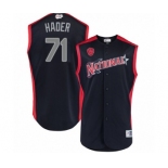 Men's Milwaukee Brewers #71 Josh Hader Authentic Navy Blue National League 2019 Baseball All-Star Jersey