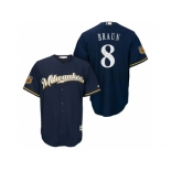 Men's Milwaukee Brewers #8 Ryan Braun 2017 Spring Training Cool Base Stitched MLB Jersey