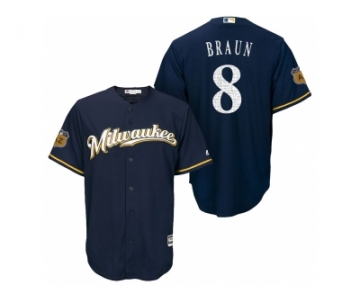 Men's Milwaukee Brewers #8 Ryan Braun 2017 Spring Training Cool Base Stitched MLB Jersey