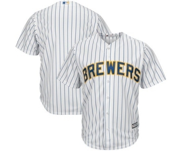 Men's Milwaukee Brewers Black Majestic White Cool Base Team Jersey