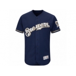 Men's Milwaukee Brewers Majestic Alternate Home Blank Navy Flex Base Authentic Collection Team Jersey