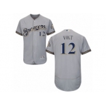 Milwaukee Brewers #12 Stephen Vogt Grey Flexbase Authentic Collection MLB Jersey