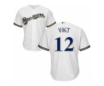 Milwaukee Brewers #12 Stephen Vogt Replica White Home Cool Base MLB Jersey