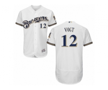 Milwaukee Brewers #12 Stephen Vogt White Flexbase Authentic Collection MLB Jersey