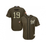 Milwaukee Brewers #19 Robin Yount Green Salute to Service Stitched Baseball Jersey