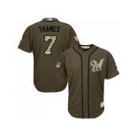 Milwaukee Brewers #7 Eric Thames Green Salute to Service Stitched MLB Jersey