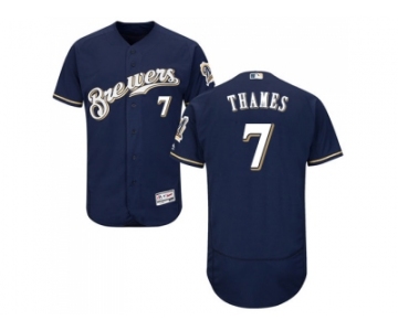 Milwaukee Brewers #7 Eric Thames Navy Blue Flexbase Authentic Collection Stitched MLB Jersey