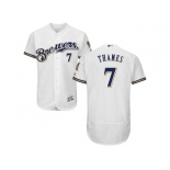 Milwaukee Brewers #7 Eric Thames White Flexbase Authentic Collection Stitched MLB Jersey