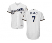 Milwaukee Brewers #7 Eric Thames White Flexbase Authentic Collection Stitched MLB Jersey