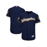 Milwaukee Brewers Blank Navy 2017 Spring Training Flexbase Authentic Collection Stitched Baseball Jersey