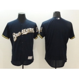 Milwaukee Brewers Blank Navy Blue Flexbase Authentic Collection Stitched Baseball Jersey