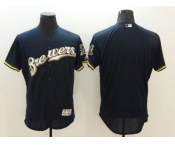 Milwaukee Brewers Blank Navy Blue Flexbase Authentic Collection Stitched Baseball Jersey