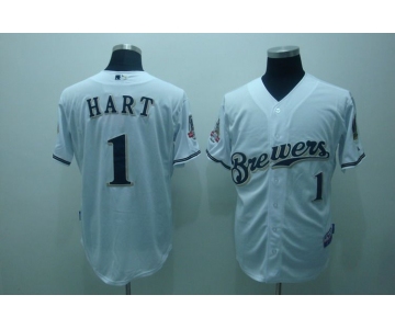 mlb Milwaukee Brewers #1 hart white