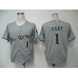 mlb jerseys milwaukee brewers #1 hart grey (cool base)