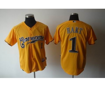 mlb jerseys milwaukee brewers #1 hart yellow[2011]