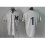 mlb jerseys milwaukee brewers #1 white[M]