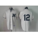 mlb jerseys milwaukee brewers #12 white[M]