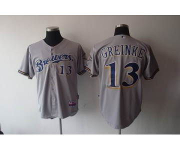 mlb jerseys milwaukee brewers #13 greinke gery(cool base)