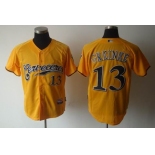 mlb jerseys milwaukee brewers #13 greinke yellow