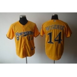 mlb jerseys milwaukee brewers #14 mcgehee yellow[2011]