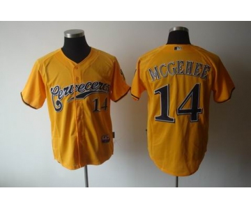 mlb jerseys milwaukee brewers #14 mcgehee yellow[2011]