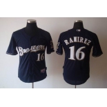 mlb jerseys milwaukee brewers #16 ramirez blue