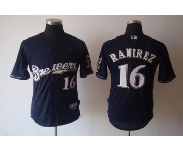 mlb jerseys milwaukee brewers #16 ramirez blue