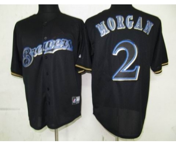 mlb jerseys milwaukee brewers #2 morgan black fashion