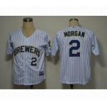 mlb jerseys milwaukee brewers #2 morgan white(blue strip)