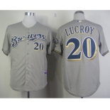 mlb jerseys milwaukee brewers #20 lucroy grey