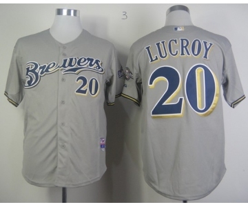 mlb jerseys milwaukee brewers #20 lucroy grey