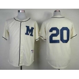 mlb jerseys milwaukee brewers #20 lucroy white[M]