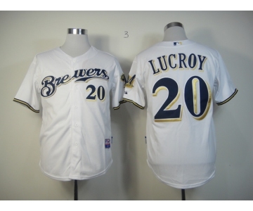 mlb jerseys milwaukee brewers #20 lucroy white