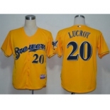 mlb jerseys milwaukee brewers #20 lucroy yellow