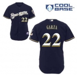 mlb jerseys milwaukee brewers #22 garza blue